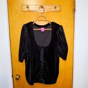 Torrid Loves Betsey Johnson Black Velour Corset